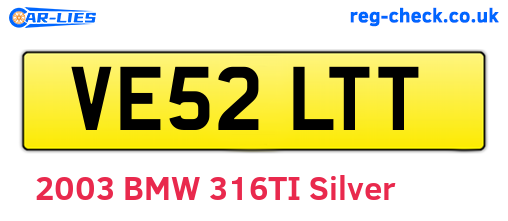 VE52LTT are the vehicle registration plates.