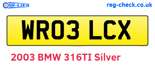 WR03LCX are the vehicle registration plates.