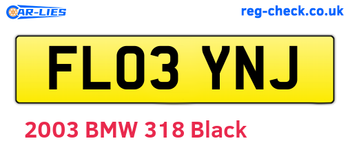 FL03YNJ are the vehicle registration plates.