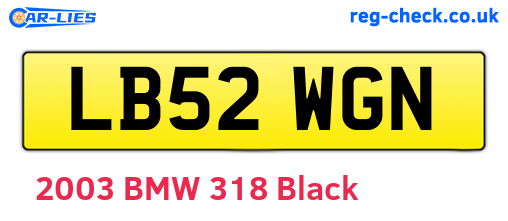 LB52WGN are the vehicle registration plates.