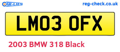 LM03OFX are the vehicle registration plates.