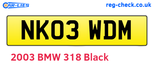NK03WDM are the vehicle registration plates.