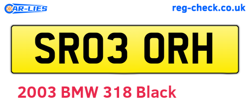 SR03ORH are the vehicle registration plates.