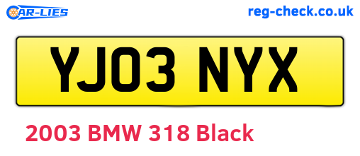 YJ03NYX are the vehicle registration plates.