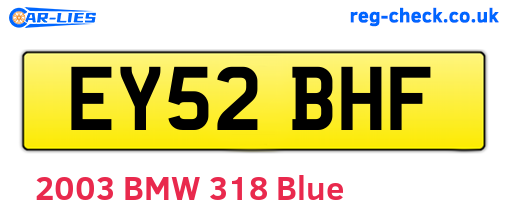 EY52BHF are the vehicle registration plates.
