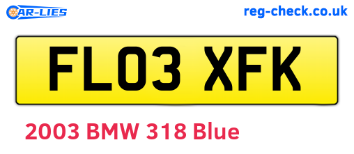 FL03XFK are the vehicle registration plates.