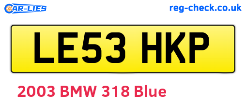 LE53HKP are the vehicle registration plates.