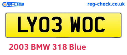 LY03WOC are the vehicle registration plates.