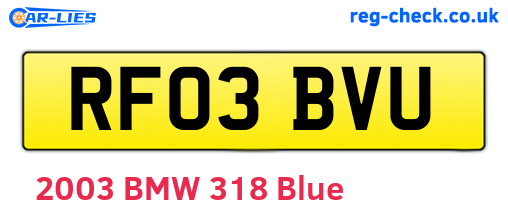 RF03BVU are the vehicle registration plates.
