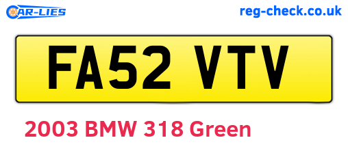 FA52VTV are the vehicle registration plates.