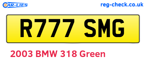 R777SMG are the vehicle registration plates.