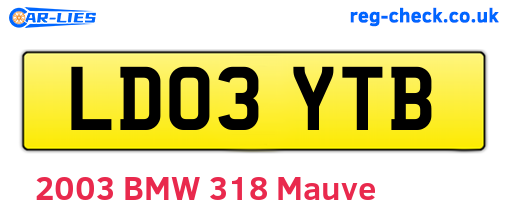 LD03YTB are the vehicle registration plates.