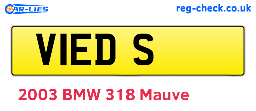 V1EDS are the vehicle registration plates.