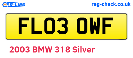 FL03OWF are the vehicle registration plates.