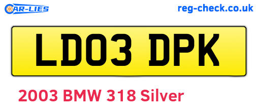 LD03DPK are the vehicle registration plates.