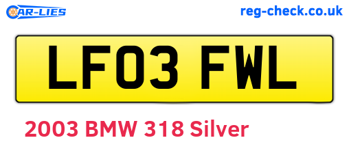 LF03FWL are the vehicle registration plates.