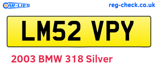 LM52VPY are the vehicle registration plates.