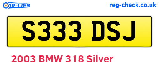 S333DSJ are the vehicle registration plates.