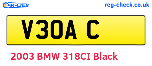 V3OAC are the vehicle registration plates.