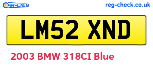 LM52XND are the vehicle registration plates.