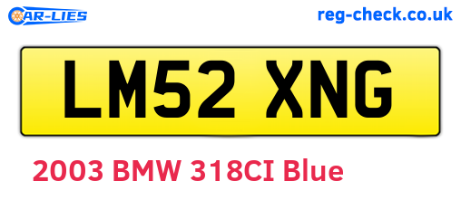 LM52XNG are the vehicle registration plates.