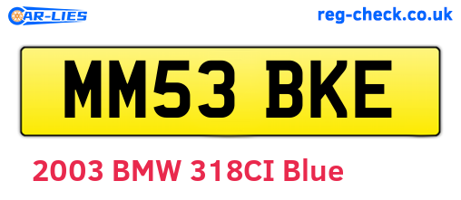 MM53BKE are the vehicle registration plates.