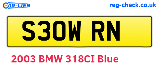 S30WRN are the vehicle registration plates.