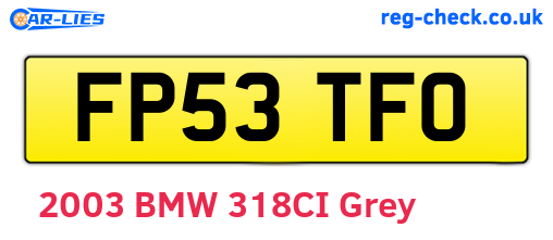 FP53TFO are the vehicle registration plates.