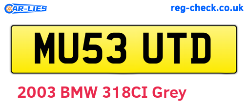 MU53UTD are the vehicle registration plates.