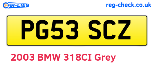PG53SCZ are the vehicle registration plates.
