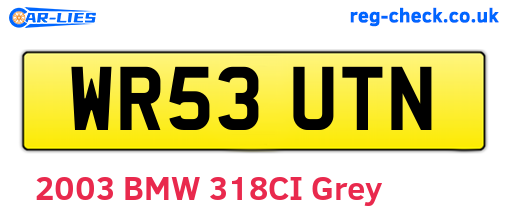 WR53UTN are the vehicle registration plates.