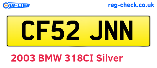 CF52JNN are the vehicle registration plates.
