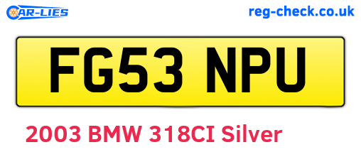 FG53NPU are the vehicle registration plates.