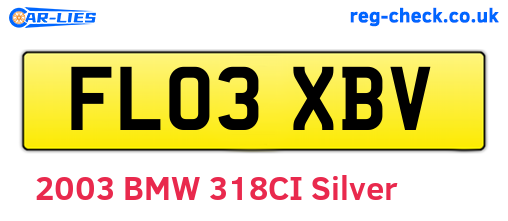 FL03XBV are the vehicle registration plates.