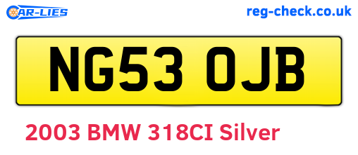 NG53OJB are the vehicle registration plates.