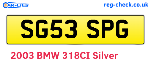 SG53SPG are the vehicle registration plates.