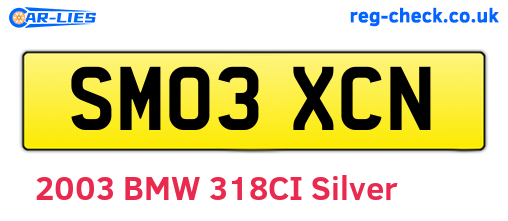 SM03XCN are the vehicle registration plates.