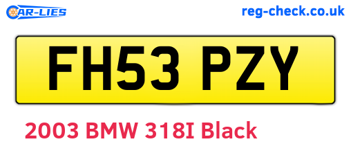 FH53PZY are the vehicle registration plates.