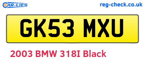 GK53MXU are the vehicle registration plates.
