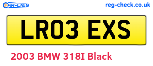 LR03EXS are the vehicle registration plates.