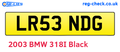 LR53NDG are the vehicle registration plates.