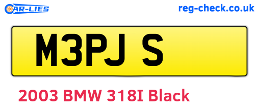 M3PJS are the vehicle registration plates.