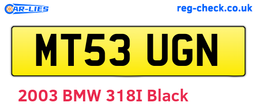 MT53UGN are the vehicle registration plates.