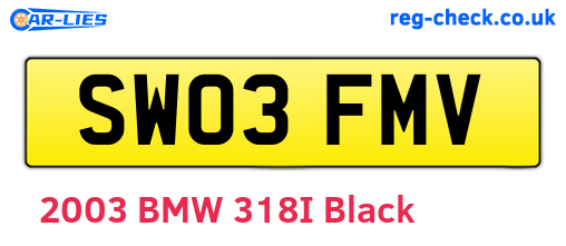 SW03FMV are the vehicle registration plates.
