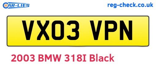 VX03VPN are the vehicle registration plates.