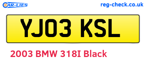 YJ03KSL are the vehicle registration plates.
