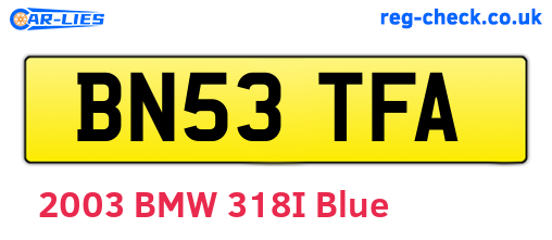 BN53TFA are the vehicle registration plates.