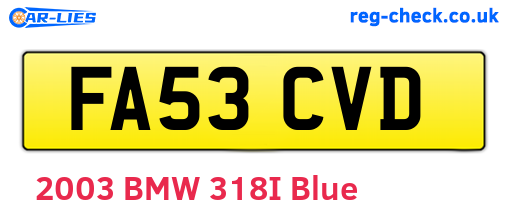 FA53CVD are the vehicle registration plates.
