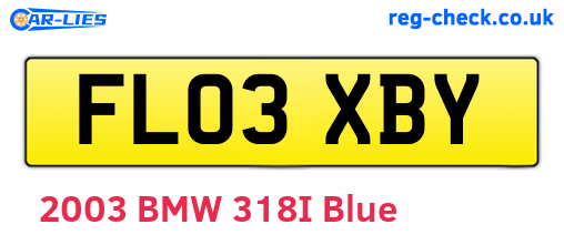 FL03XBY are the vehicle registration plates.