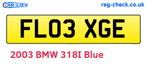 FL03XGE are the vehicle registration plates.